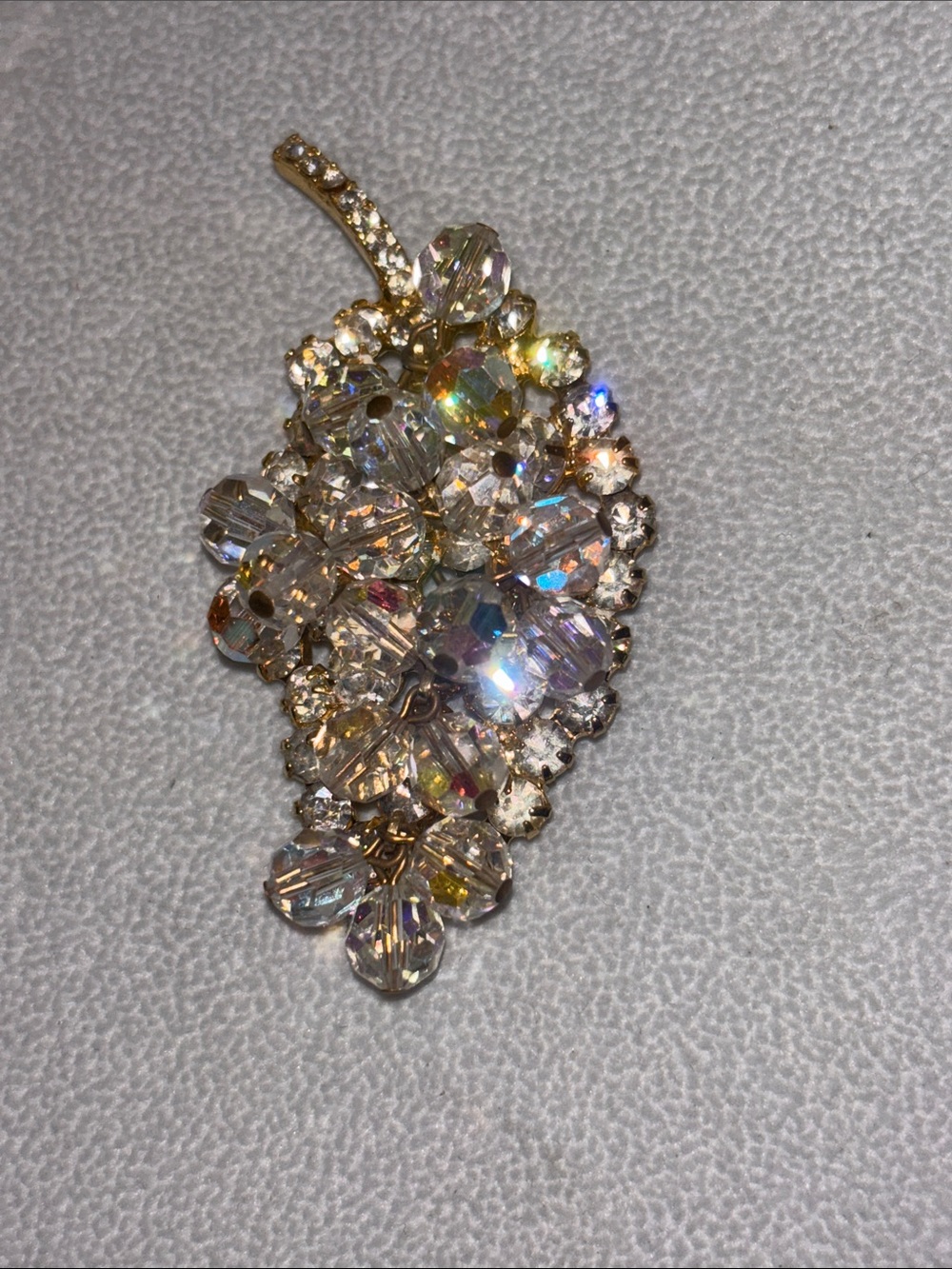 1960s grape Cluster Pendant - Aurora Borealis sparkly